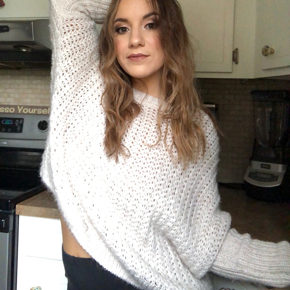 Chunky Knit Oversized Drop Sleeve Sweater